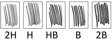 Карандаши чернографитные разной твердости НАБОР 6 штук, 2H-2B, BRAUBERG "Line", 180650