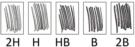 Карандаши чернографитные разной твердости НАБОР 6 штук, 2H-2B, BRAUBERG "Line", 180650