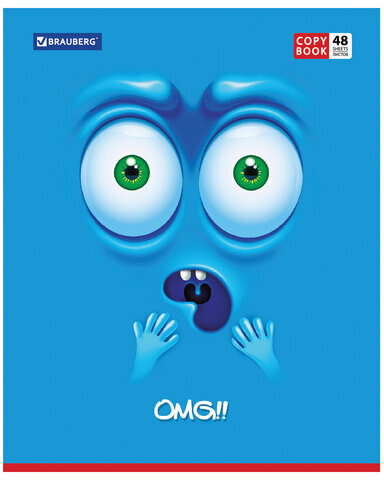 Тетрадь А5, 48 л., BRAUBERG, клетка, обложка картон, МОРДАШКА, 402045