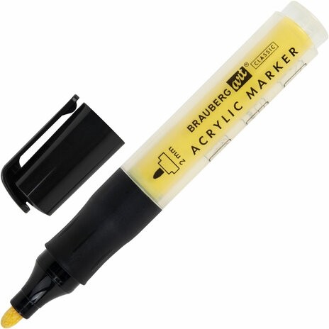 Маркеры акриловые для рисования и хобби, 20 ярких цветов, линия 2 мм, BRAUBERG ART CLASSIC, 152520