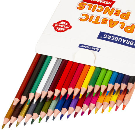 Карандаши цветные BRAUBERG PREMIUM, 36 цветов, шестигранные, грифель мягкий 3 мм, 181669