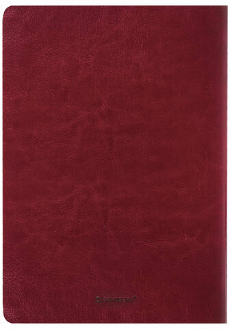 Тетрадь 60 л. в клетку обложка гладкий кожзам, сшивка, B5 (179х250мм), БОРДОВЫЙ, BRAUBERG VIVA, 403899