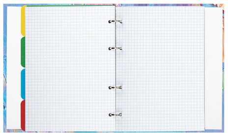 Тетрадь на кольцах А5 175х215 мм, 120 л., твердый картон, с разделителями, BRAUBERG, "Blur", 404087