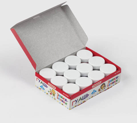 Гуашь ПИФАГОР "ЭНИКИ-БЕНИКИ", 12 цветов по 10 мл, 191330