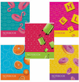 Тетрадь А5, 48 л., HATBER-ECO скоба, офсет №2 ЭКОНОМ, клетка, обложка мелованная бумага, &quot;Акценты&quot;, 48Т5D1