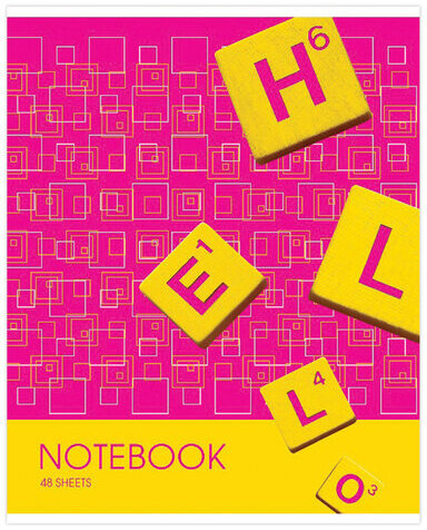 Тетрадь А5, 48 л., HATBER-ECO скоба, офсет №2 ЭКОНОМ, клетка, обложка мелованная бумага, "Акценты", 48Т5D1