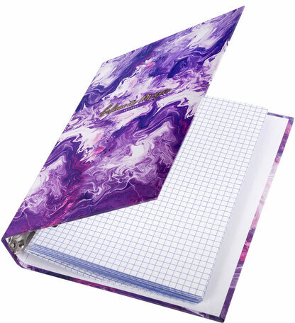 Тетрадь на кольцах А5 165х215 мм, 120 листов, твердый картон, клетка, BRAUBERG, "Blur", 404714