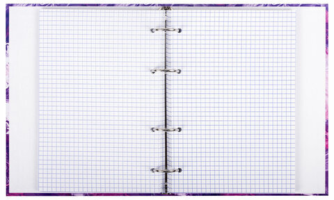 Тетрадь на кольцах А5 165х215 мм, 120 листов, твердый картон, клетка, BRAUBERG, "Blur", 404714