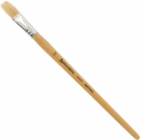 Кисть BRAUBERG, щетина, плоская, № 12, 200204