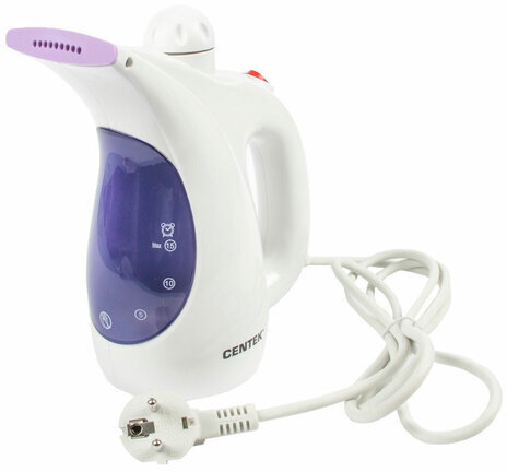 Отпариватель ручной CENTEK CT-2380, 800 Вт, пар 15 г/мин, резервуар 0,33 л, 1 режим, белый