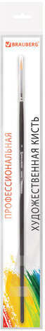 Кисть художественная проф. BRAUBERG ART CLASSIC, синтетика жесткая, круглая, № 3, длинная ручка, 200658