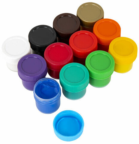 Гуашь ЮНЛАНДИЯ "ШКОЛЬНАЯ", 12 цветов по 17,5 мл, 192384