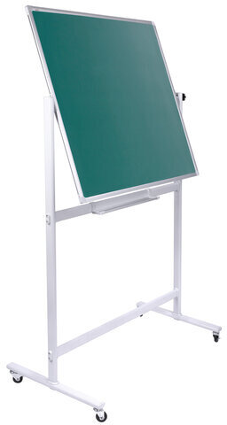 Доска для мела/магнитно-маркерная НА СТЕНДЕ 120х180 см, 2-сторонняя, зеленая/белая, STAFF, 238007