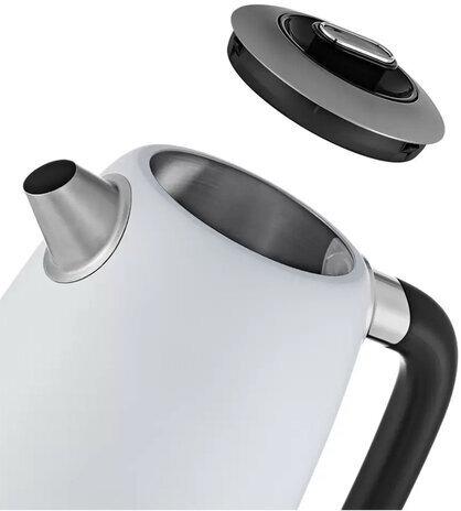 Чайник KITFORT КТ-6121-2, 1,7 л, 2200 Вт, закрытый нагревательный элемент, LED-дисплей, ТЕРМОРЕГУЛЯТОР, сталь, белый