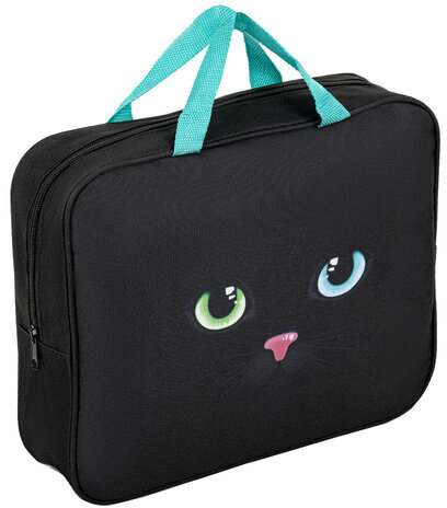 Школьный набор BRAUBERG: папка А4, мешок для обуви 42х33 см, пенал-косметичка 20х10 см, "Black cat", 271434