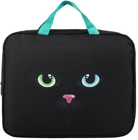 Школьный набор BRAUBERG: папка А4, мешок для обуви 42х33 см, пенал-косметичка 20х10 см, "Black cat", 271434