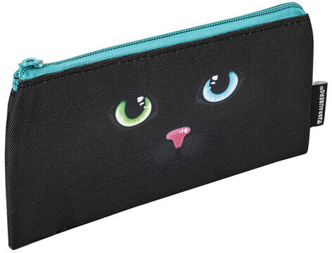 Школьный набор BRAUBERG: папка А4, мешок для обуви 42х33 см, пенал-косметичка 20х10 см, "Black cat", 271434