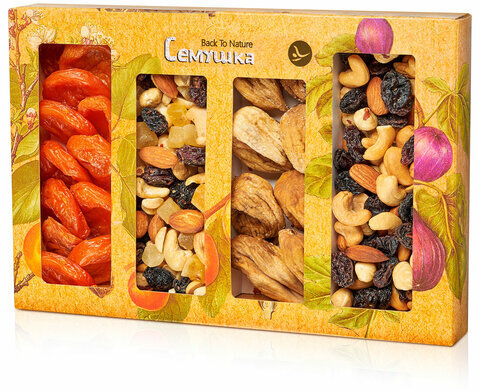 Подарочный набор сухофруктов и орехов, СЕМУШКА, 550 г