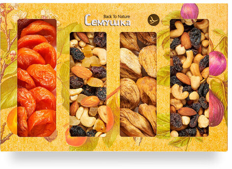 Подарочный набор сухофруктов и орехов, СЕМУШКА, 550 г
