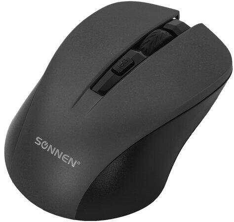 Мышь беспроводная с бесшумным кликом SONNEN V18, USB, 800/1200/1600 dpi, 4 кнопки, черная, 513514