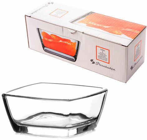 Соусник квадратный, 66 мм, КОМПЛЕКТ 6 штук, стекло, PASABAHCE "ТОКИО", фирменная коробка, 53682