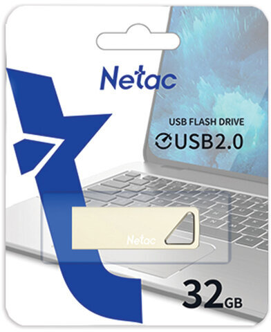 Флеш-диск 32GB NETAC U326, USB 2.0, металлический корпус, серебристый, NT03U326N-032G-20PN