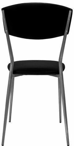 Стул для столовых, кафе, дома РС23, серебристый каркас, экокожа черная