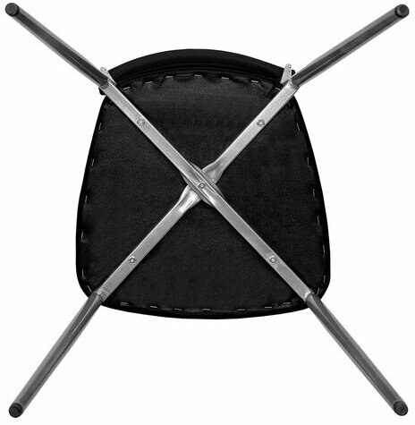 Стул для столовых, кафе, дома РС23, серебристый каркас, экокожа черная