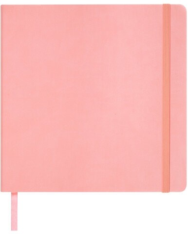 Скетчбук, слоновая кость 140 г/м2 200х200 мм, 80 л., КОЖЗАМ, резинка, BRAUBERG ART CLASSIC, пастель розовый, 116880