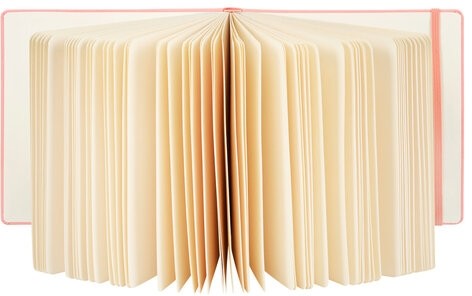 Скетчбук, слоновая кость 140 г/м2 200х200 мм, 80 л., КОЖЗАМ, резинка, BRAUBERG ART CLASSIC, пастель розовый, 116880