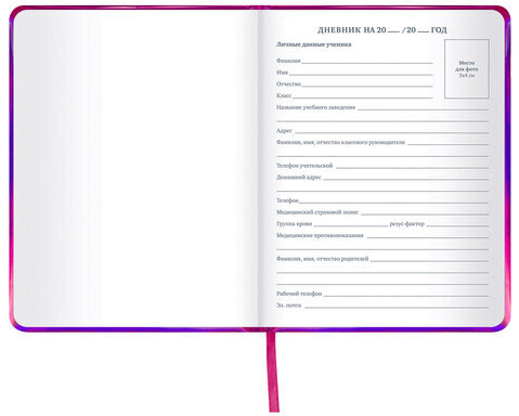 Дневник 1-11 класс 48 л., кожзам (твердая с поролоном), фольга, BRAUBERG HOLIDAY, "БАБОЧКА", 105985