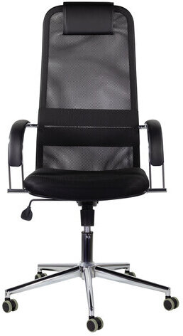 Кресло офисное BRABIX "Pilot EX-610 CH" premium, хром, ткань-сетка, черное, 532417