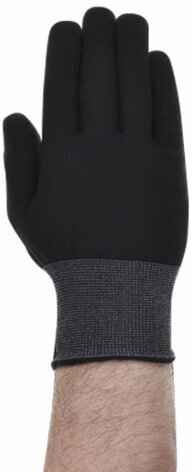 Перчатки НЕЙЛОНОВЫЕ с ПВХ микроточка, КОМПЛЕКТ 100 ПАР, 15 класс, 24-26 г, размер 10, LAIMA, 608676