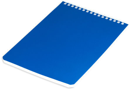 Блокнот А5 (146х205 мм) 60 л., гребень, перфорация на отрыв, лакированный, BRAUBERG, Синий, 111274