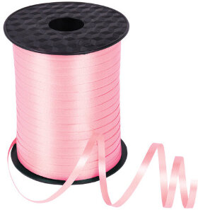 Лента упаковочная декоративная для шаров и подарков, 5 мм х 500 м, розовая, ЗОЛОТАЯ СКАЗКА, 591812