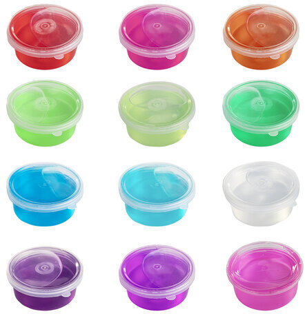 Набор слаймов 12 цветов, 16 аксессуаров, в пластиковом боксе, ЮНЛАНДИЯ, 663774