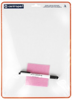 Доска двусторонняя маркерная А4 (240х337 мм), КЛЕТКА, 1 маркер + салфетка, CENTROPEN, 7779, 5 7779 0185