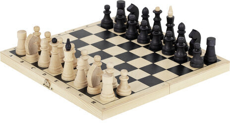 Шахматы классические обиходные, деревянные, лакированные, доска 29х29 см, ЗОЛОТАЯ СКАЗКА, 664669