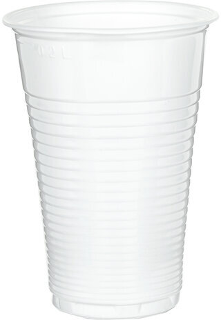 Одноразовые стаканы 200 мл, КОМПЛЕКТ 100 шт., пластиковые, "БЮДЖЕТ", белые, ПП, холодное/горячее, LAIMA, 600934