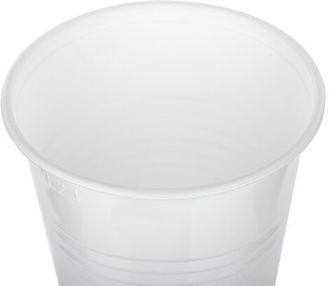 Одноразовые стаканы 200 мл, КОМПЛЕКТ 100 шт., пластиковые, "БЮДЖЕТ", белые, ПП, холодное/горячее, LAIMA, 600934