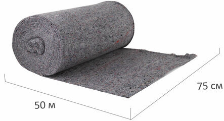 Полотно ХПП холстопрошивное ПЛОТНОЕ серое, 0,75х50м, 240(±10)г/м2, шаг 2,5мм, LAIMA Премиум, 603587