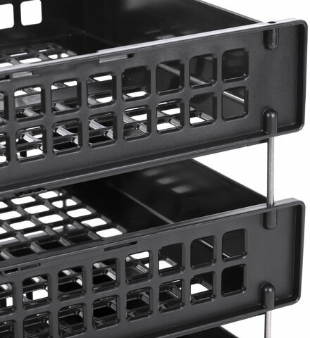 Лотки горизонтальные для бумаг, КОМПЛЕКТ 3 шт., 334х255х271 мм, черный, BRAUBERG GRAND OFFICE, 238109, ЛТ112