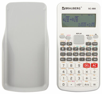 Калькулятор инженерный двухстрочный BRAUBERG SC-880-N, 417 функций, 10+2 разрядов, батарея, БЕЛЫЙ, 250526
