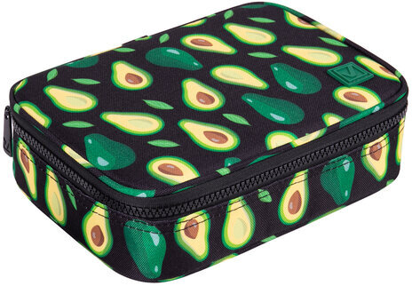 Пенал-косметичка BRAUBERG БОЛЬШОЙ, 1 отделение, 1 откидная планка, ткань, 21x15x6 см, "Avocado", 270706