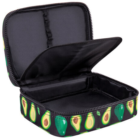 Пенал-косметичка BRAUBERG БОЛЬШОЙ, 1 отделение, 1 откидная планка, ткань, 21x15x6 см, "Avocado", 270706