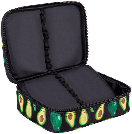 Пенал-косметичка BRAUBERG БОЛЬШОЙ, 1 отделение, 1 откидная планка, ткань, 21x15x6 см, "Avocado", 270706