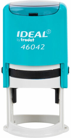 Оснастка для печатей оттиск D=42 мм, синий, TRODAT IDEAL 46042, корпус БИРЮЗОВЫЙ, крышка, подушка,198959