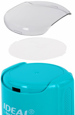 Оснастка для печатей оттиск D=42 мм, синий, TRODAT IDEAL 46042, корпус БИРЮЗОВЫЙ, крышка, подушка,198959