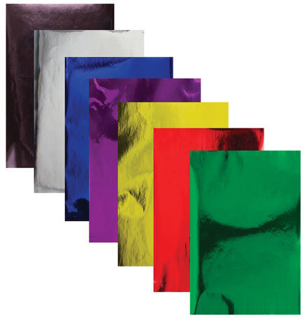 Цветная бумага А4 ЗЕРКАЛЬНАЯ САМОКЛЕЯЩАЯСЯ, 7 листов 7 цветов, 80 г/м2, BRAUBERG, 124723