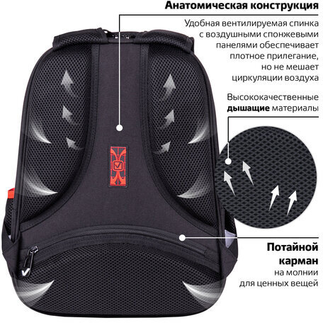 Ранец BRAUBERG FIT, 2 отделения, "Colorful lion", 38х27х14 см, 270618